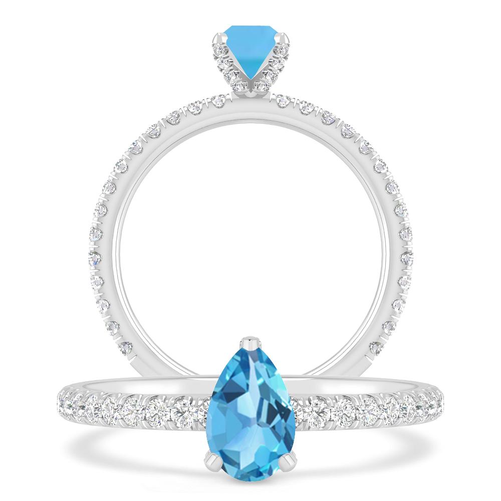 White Gold - Blue Topaz