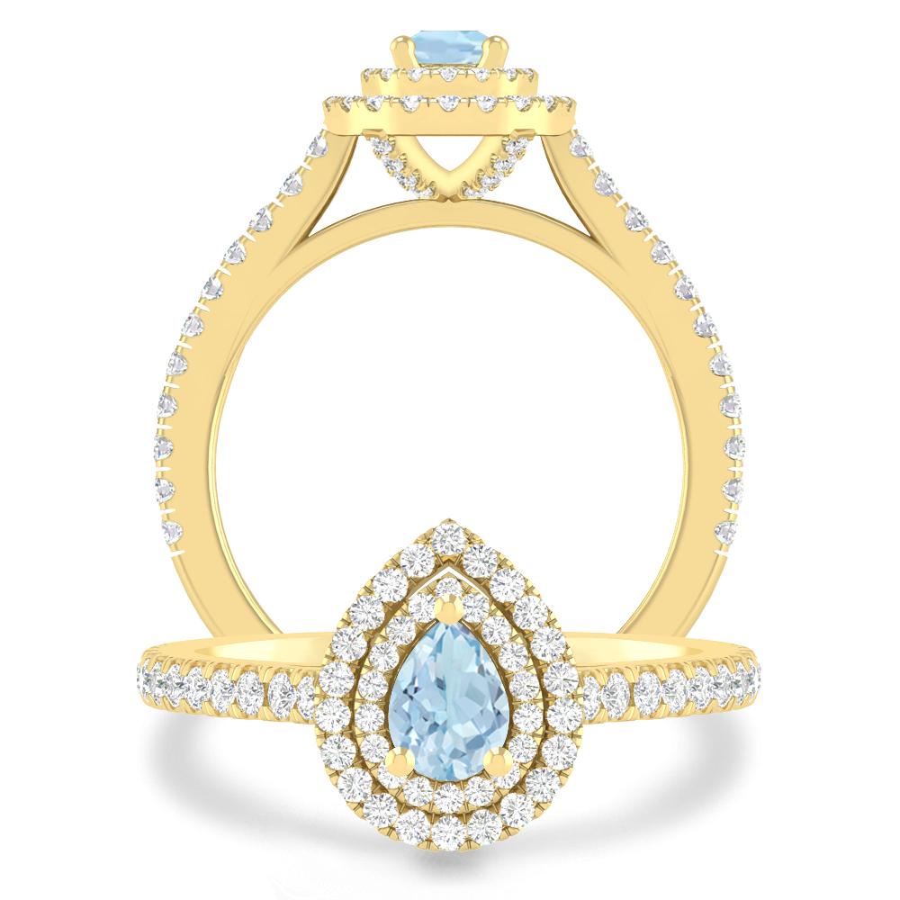 Yellow Gold - Aquamarine