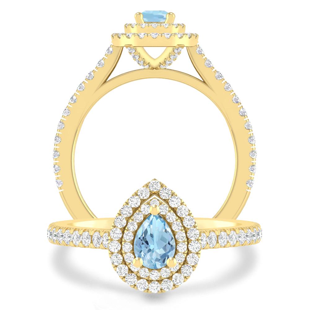 Yellow Gold - Aquamarine