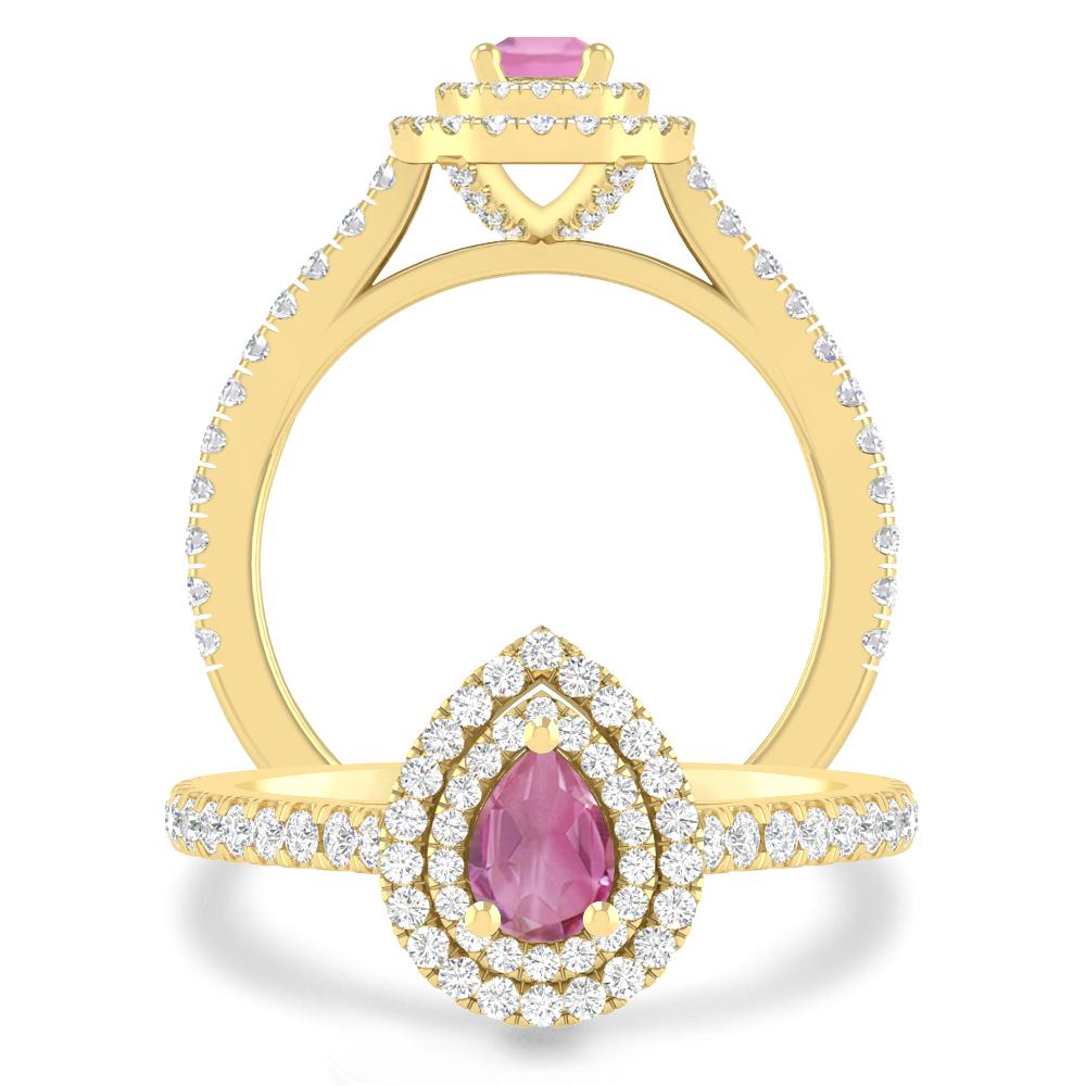Yellow Gold - Pink Tourmaline