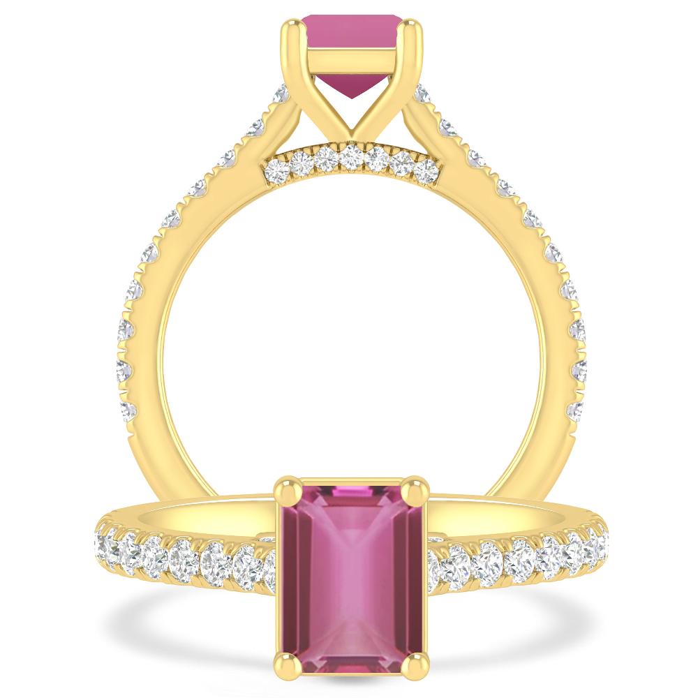 Yellow Gold - Pink Tourmaline