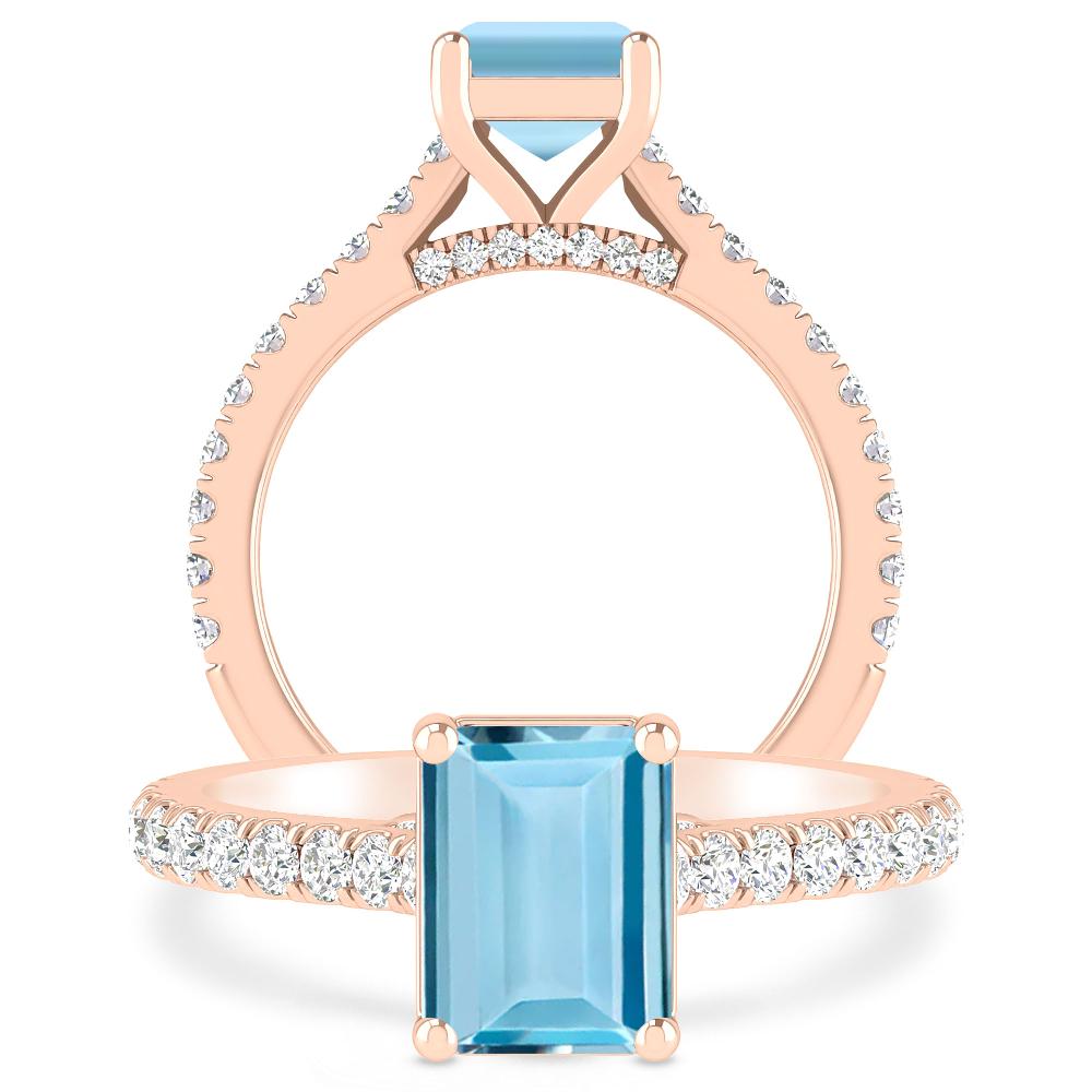 Rose Gold - Aquamarine
