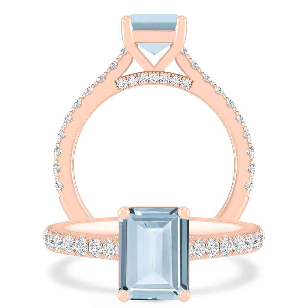 Rose Gold - Aquamarine