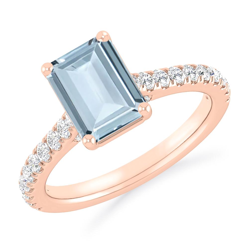 Rose Gold - Aquamarine