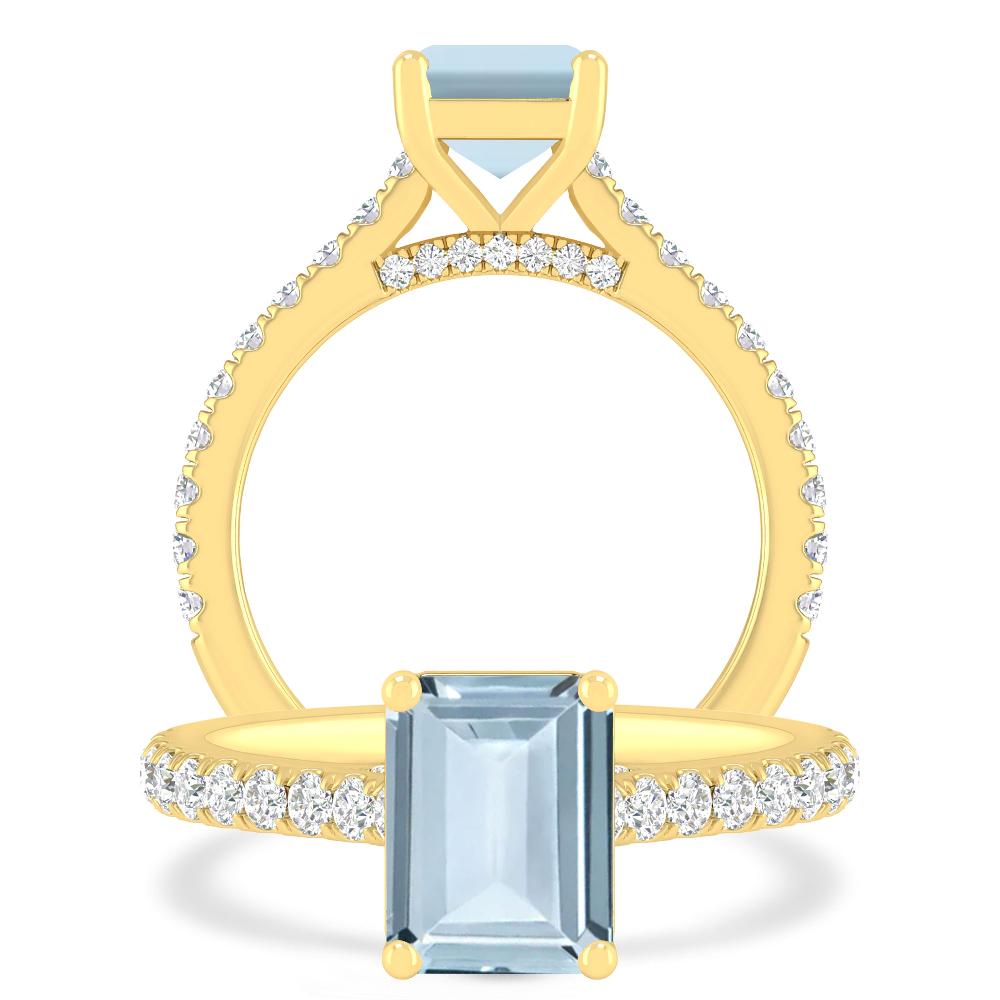 Yellow Gold - Aquamarine