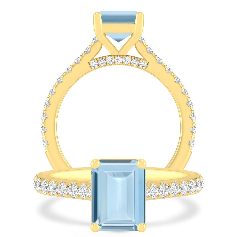 Yellow Gold - Aquamarine