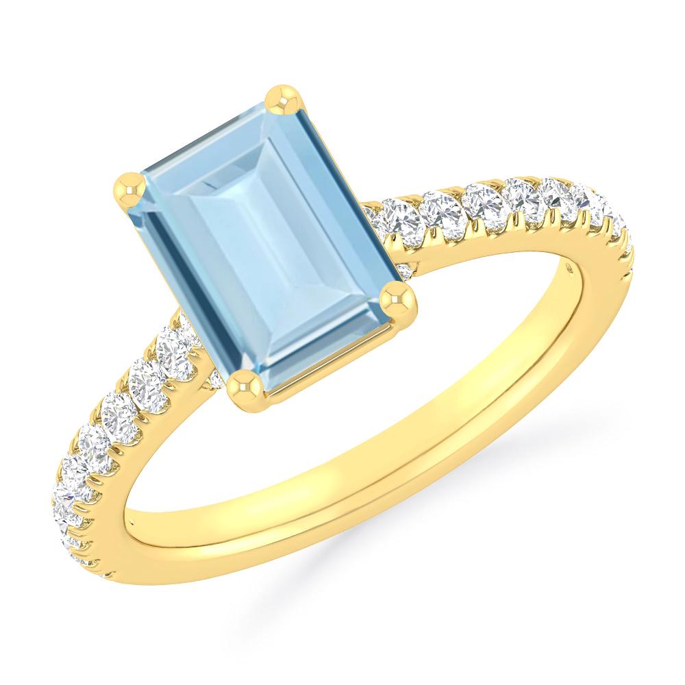 Yellow Gold - Aquamarine