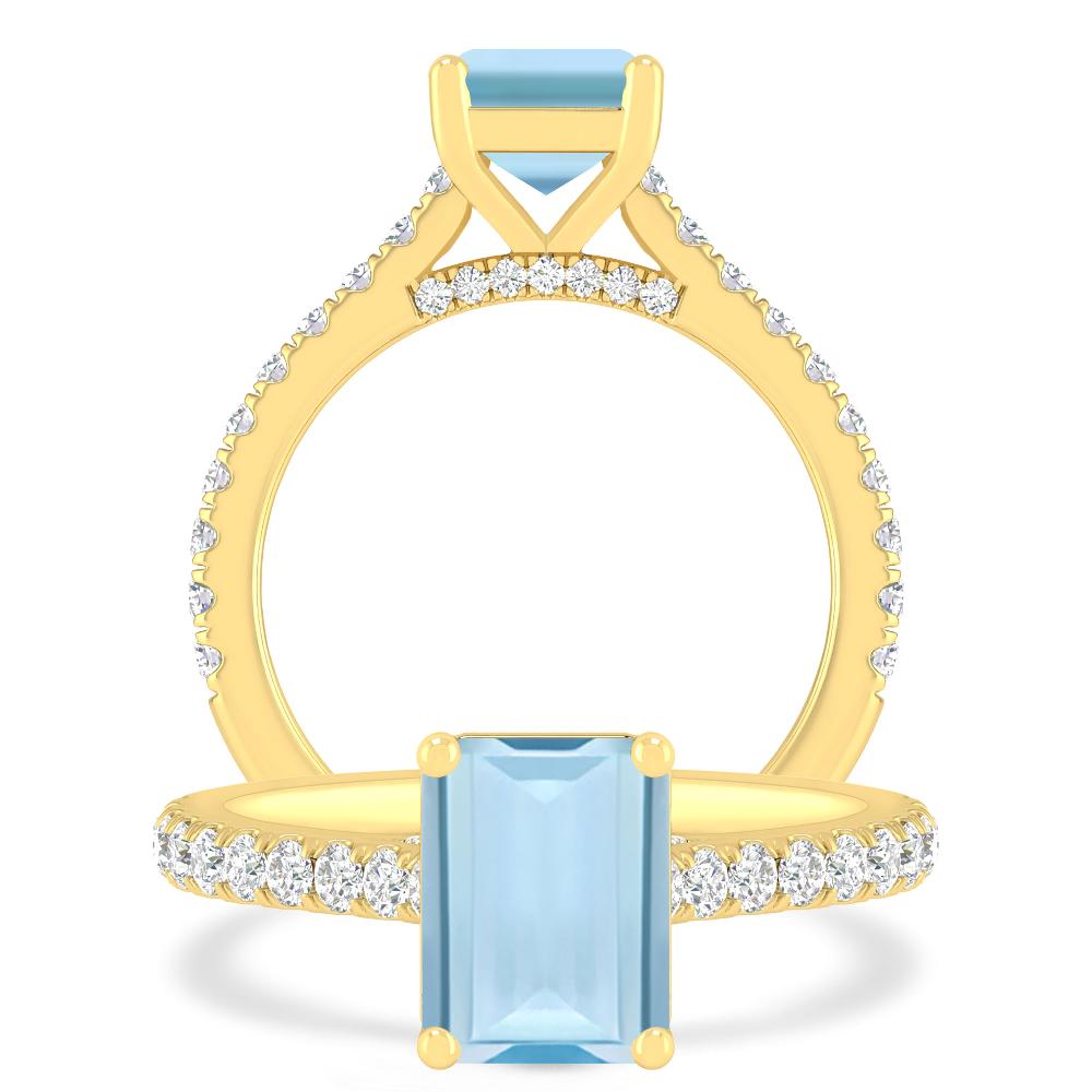 Yellow Gold - Aquamarine