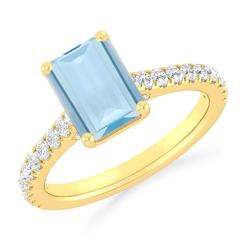 Yellow Gold - Aquamarine