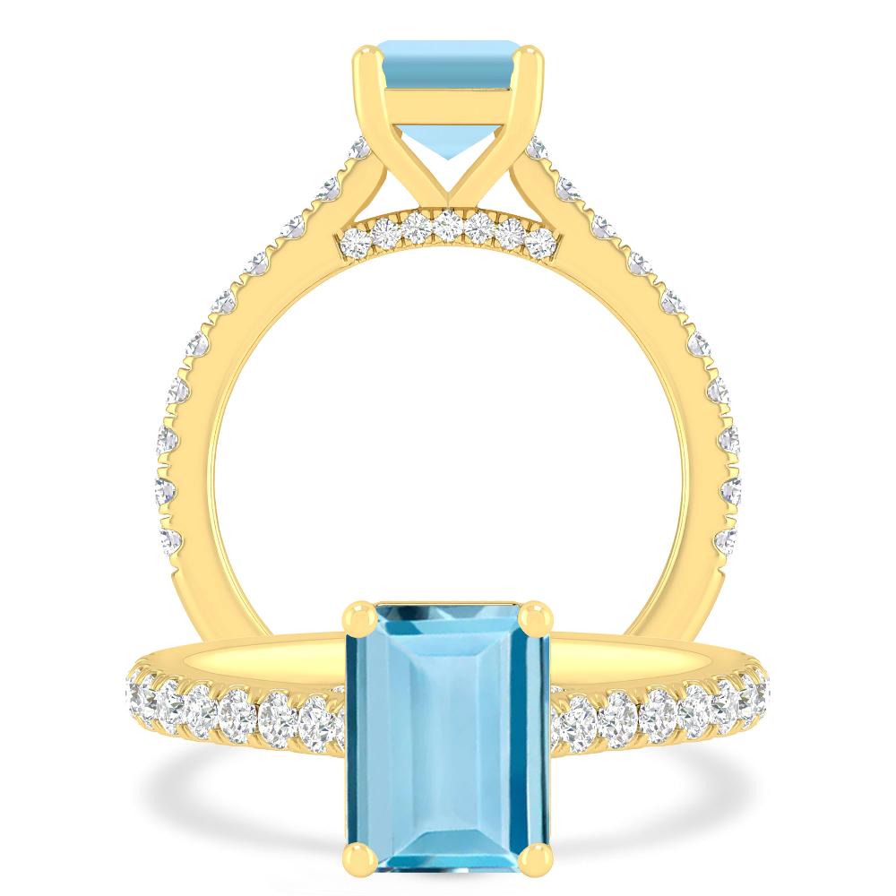 Yellow Gold - Aquamarine