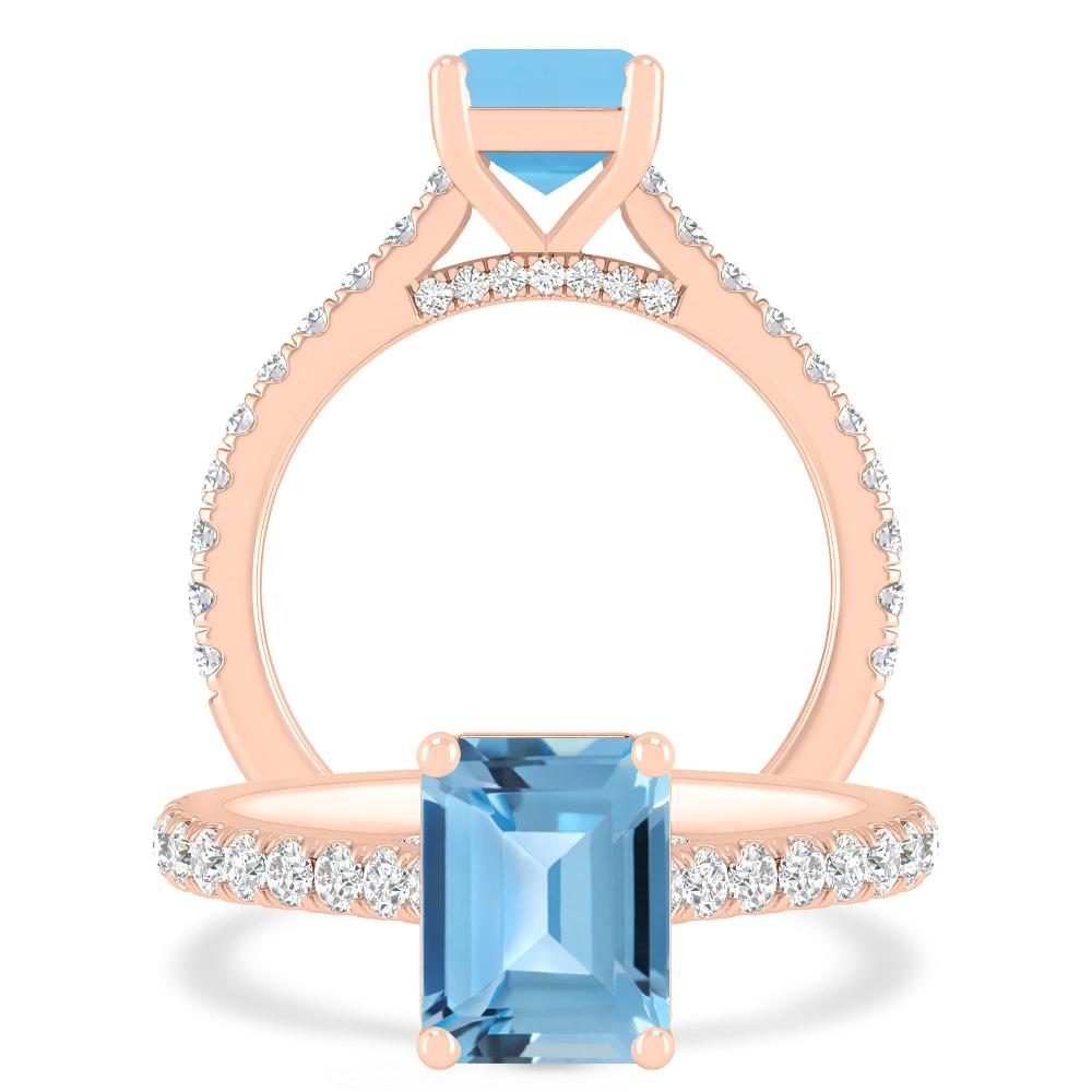 Rose Gold - Blue Topaz