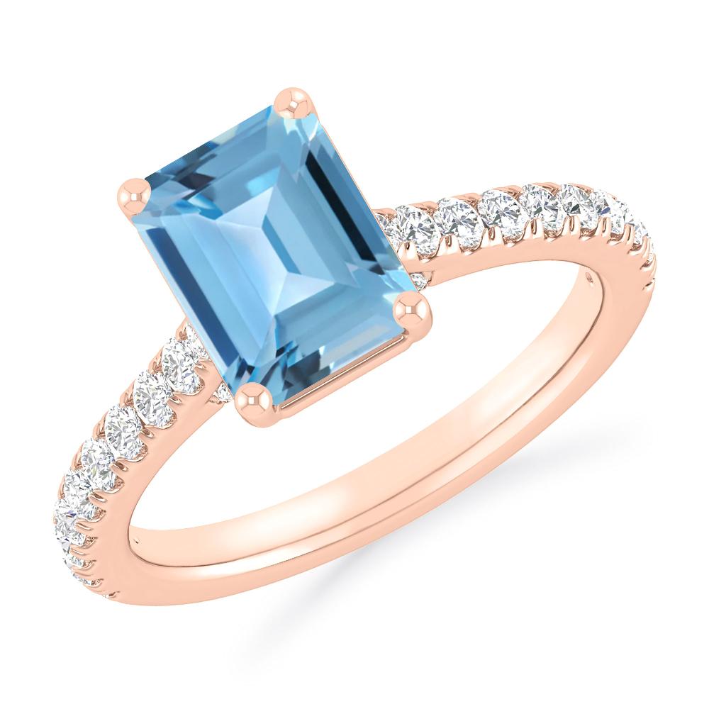 Rose Gold - Blue Topaz