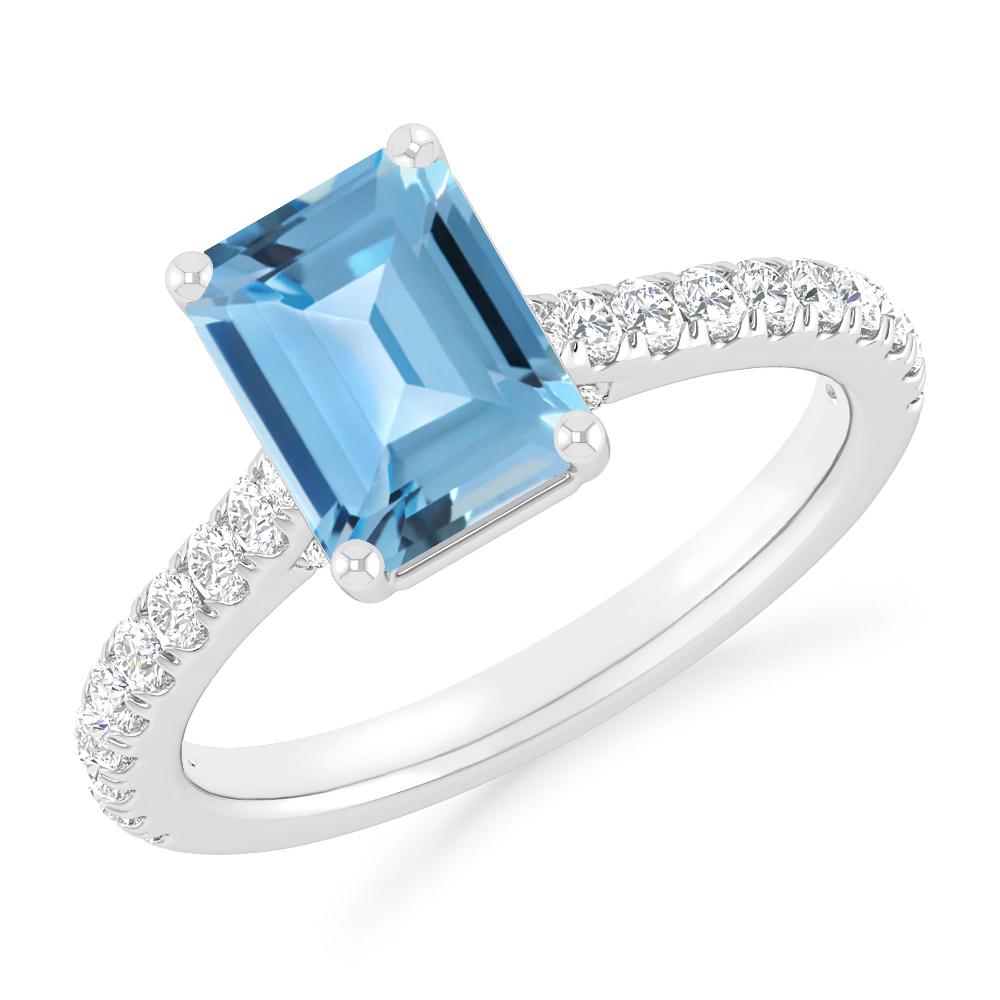 White Gold - Blue Topaz