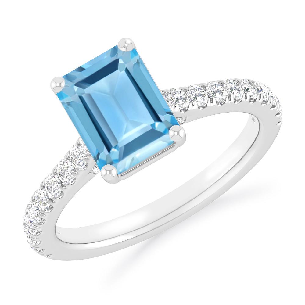 White Gold - Blue Topaz