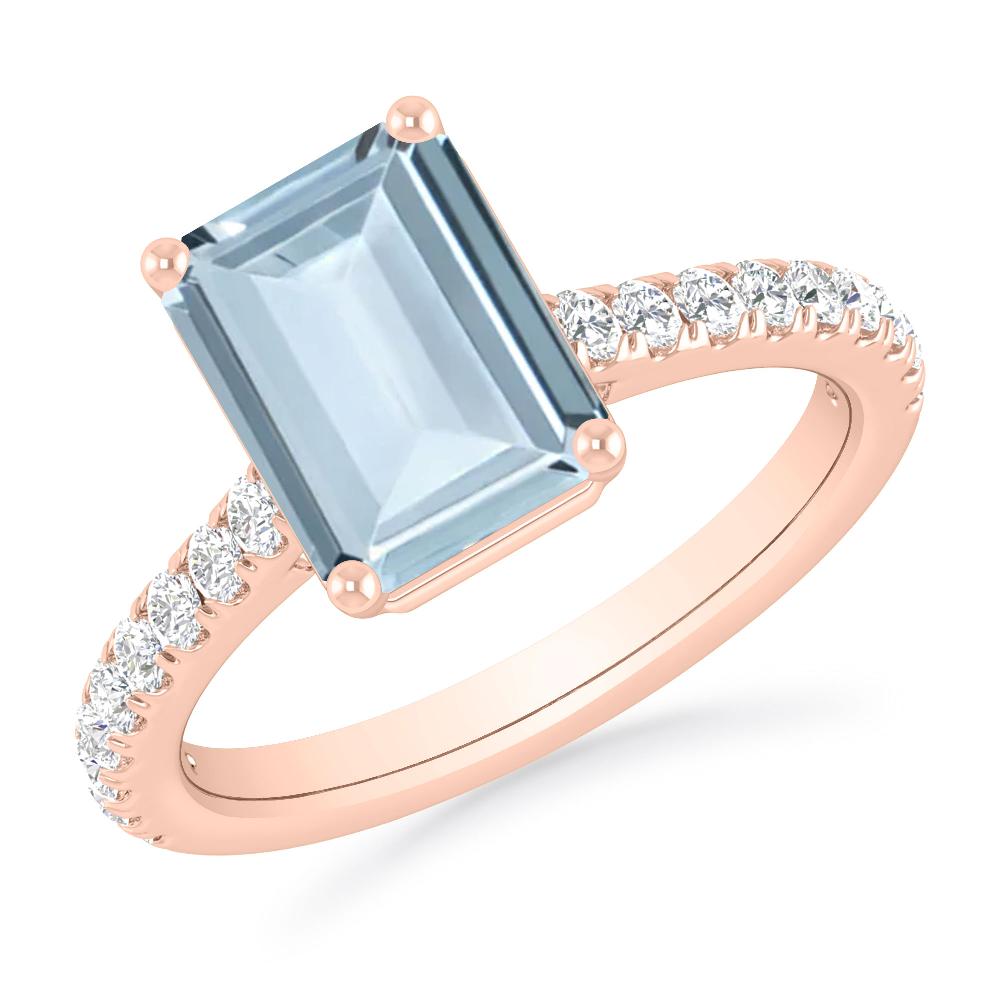 Rose Gold - Aquamarine