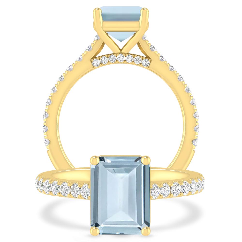 Yellow Gold - Aquamarine