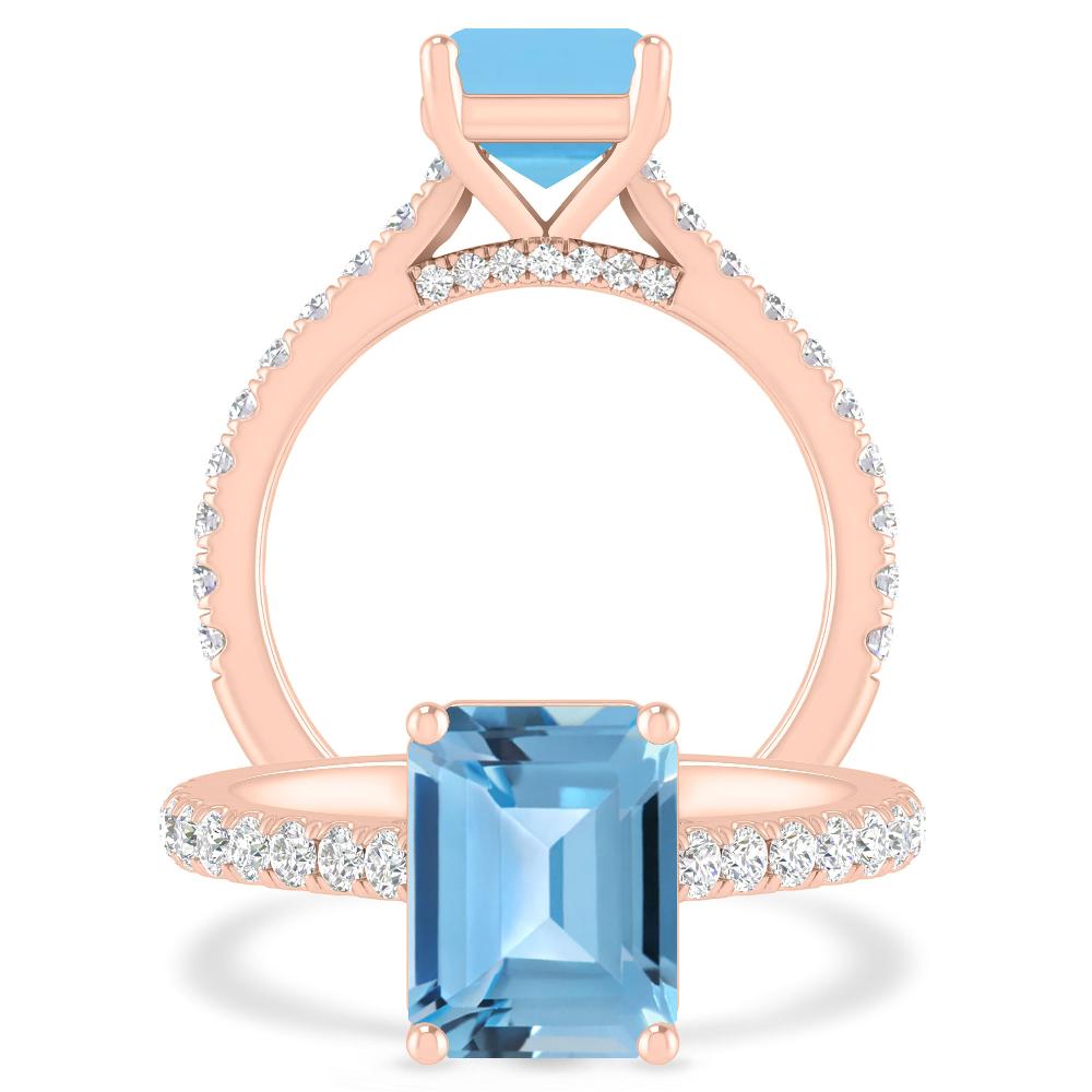 Rose Gold - Blue Topaz