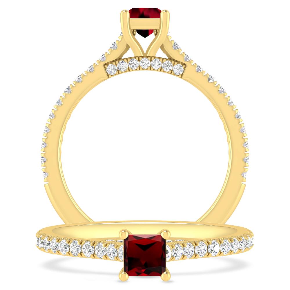 Yellow Gold - Garnet