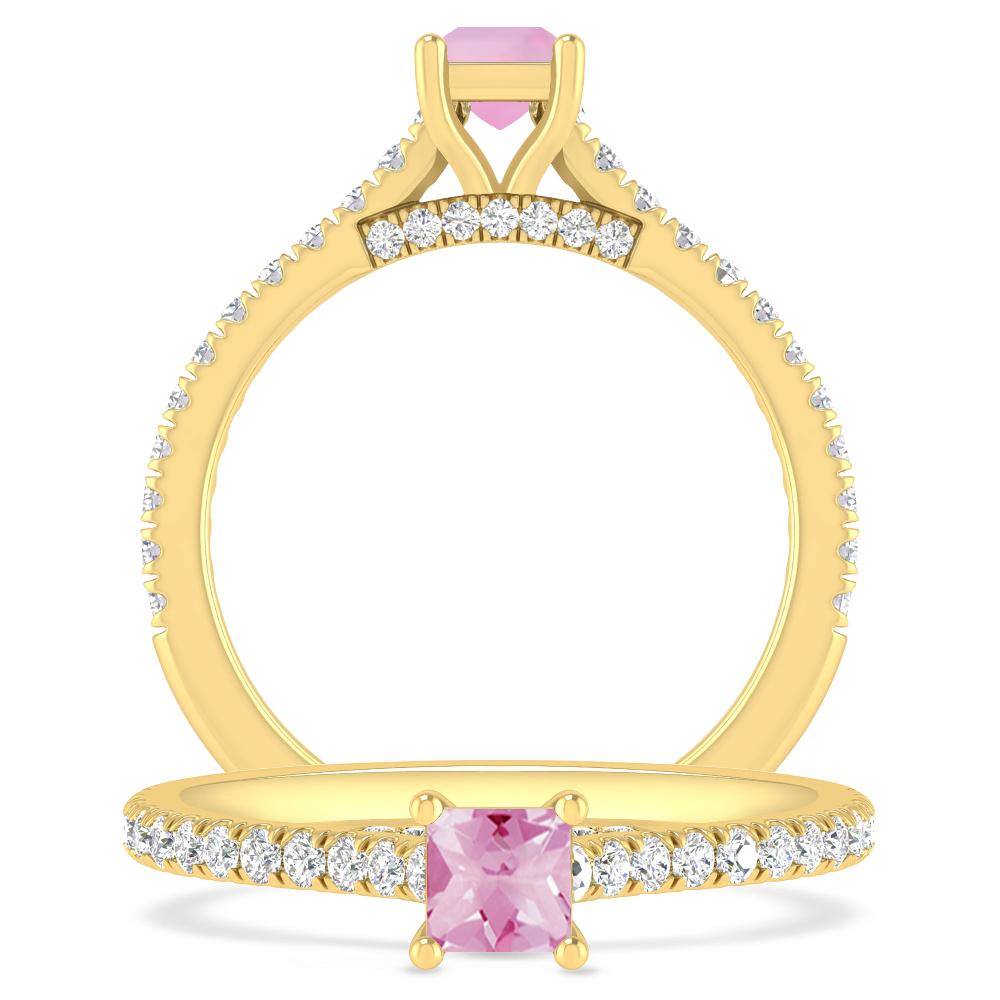 Yellow Gold - Pink Tourmaline