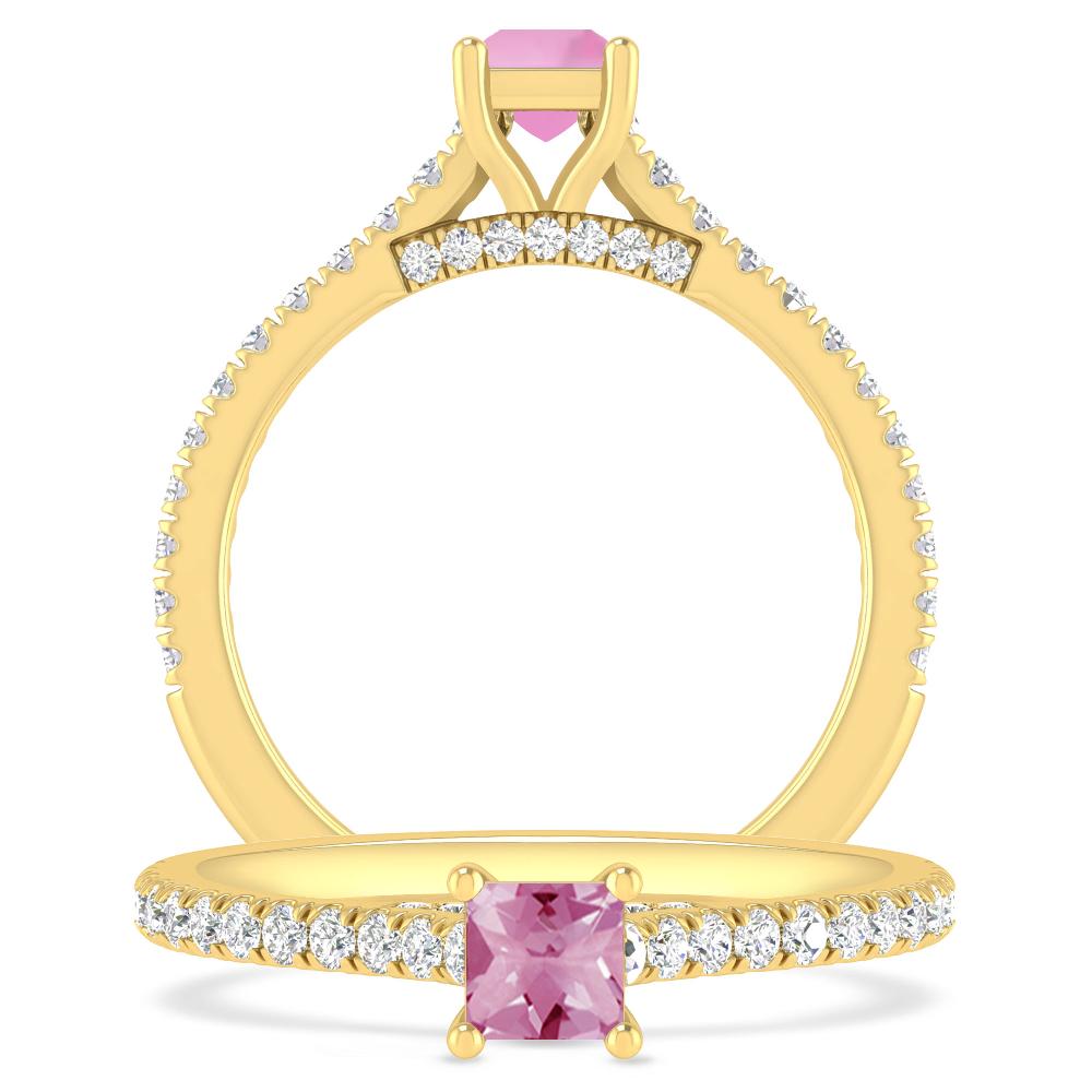 Yellow Gold - Pink Tourmaline