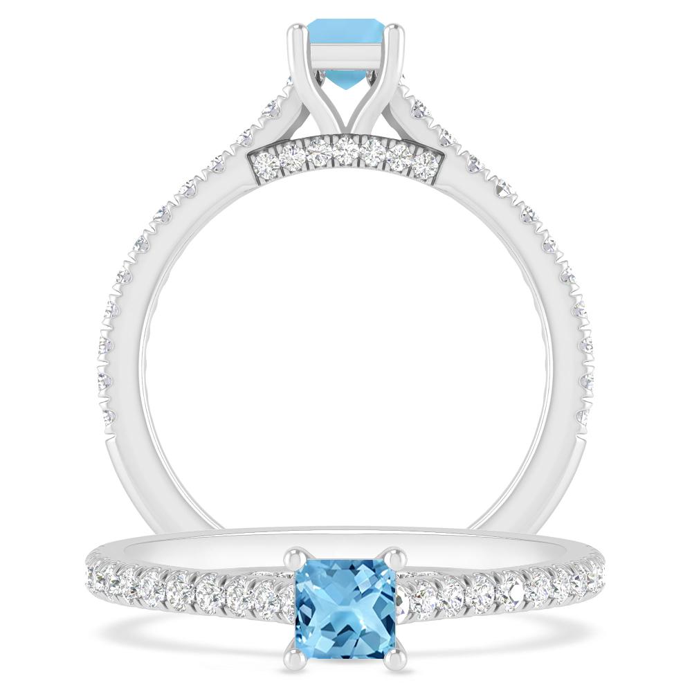 White Gold - Blue Topaz