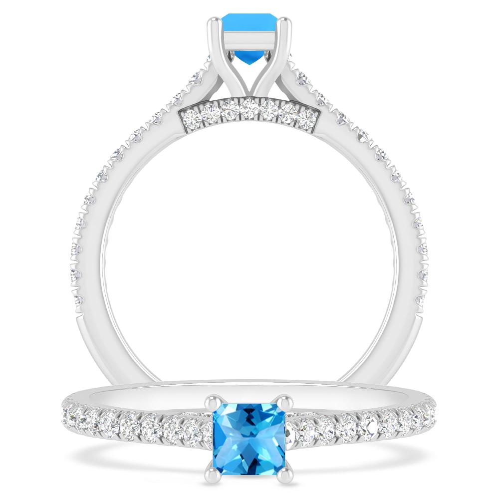 White Gold - Blue Topaz
