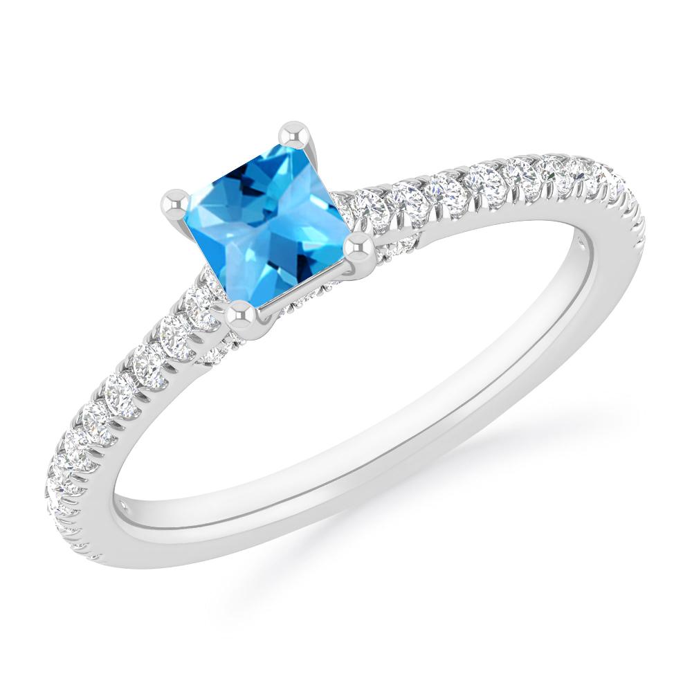 White Gold - Blue Topaz