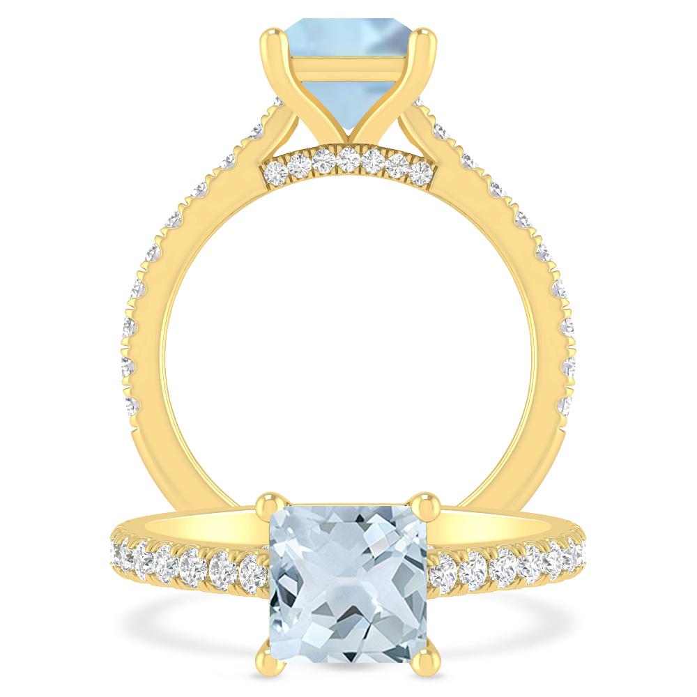 Yellow Gold - Aquamarine