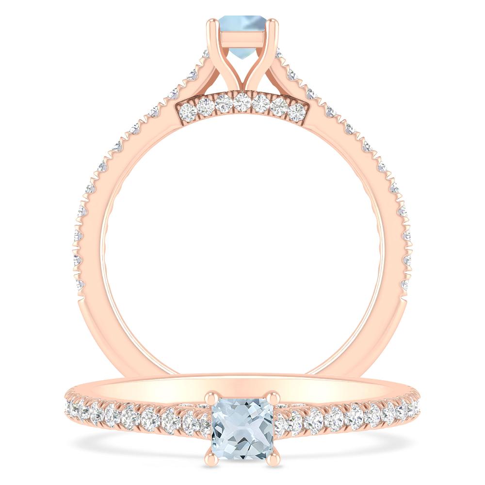 Rose Gold - Aquamarine