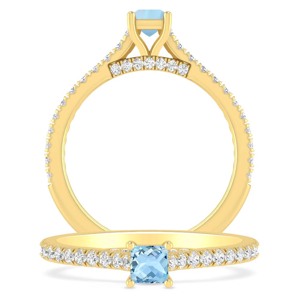 Yellow Gold - Aquamarine