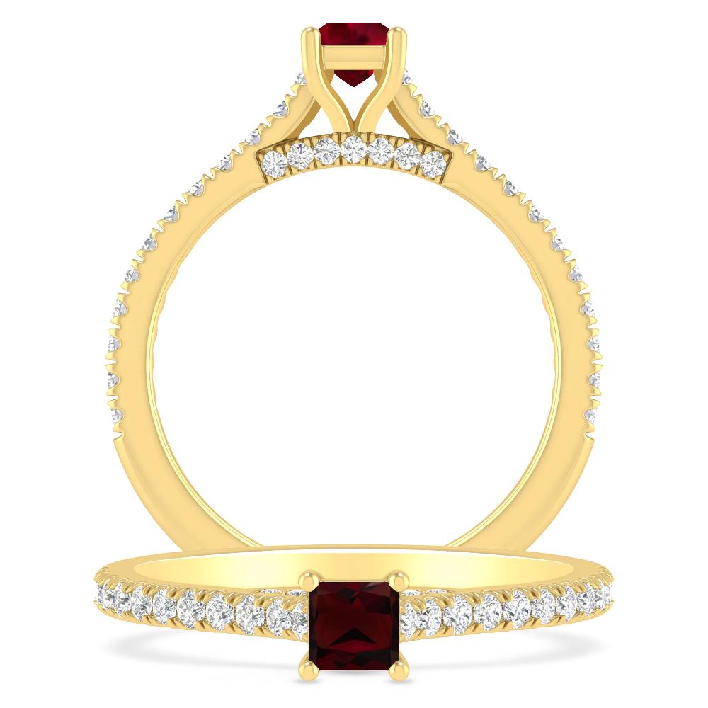 Yellow Gold - Garnet