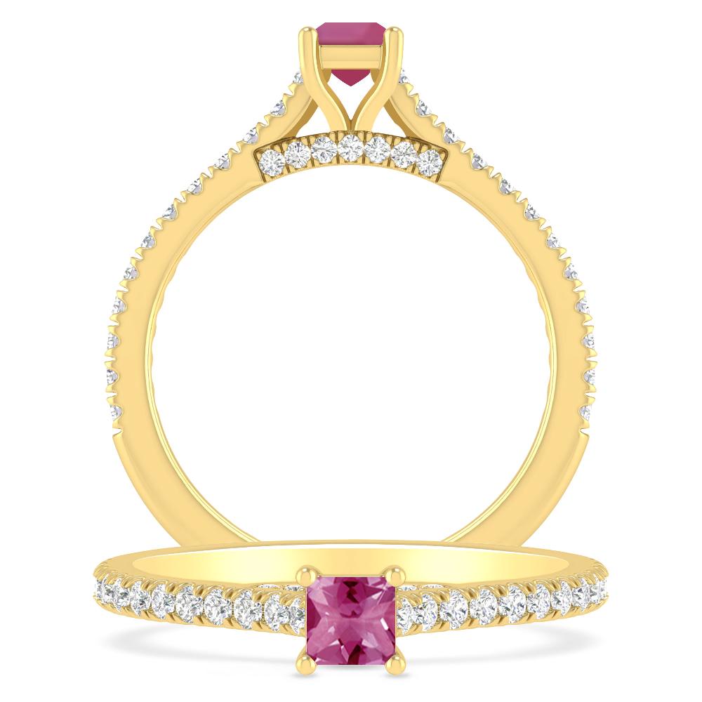 Yellow Gold - Pink Tourmaline