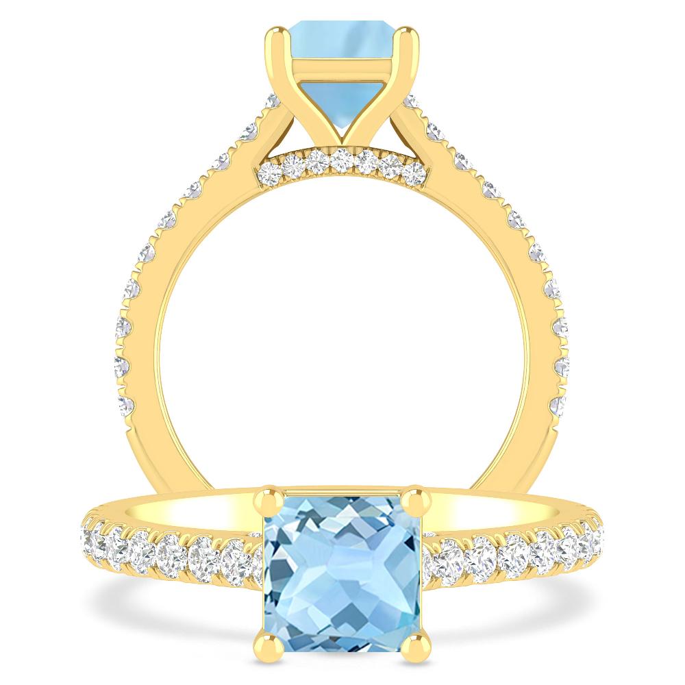 Yellow Gold - Aquamarine