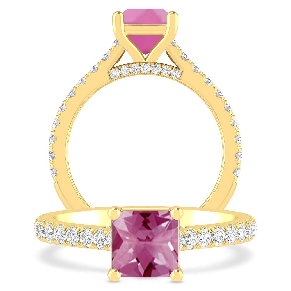 Yellow Gold - Pink Tourmaline