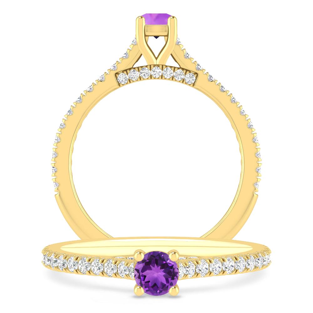 Yellow Gold - Amethyst