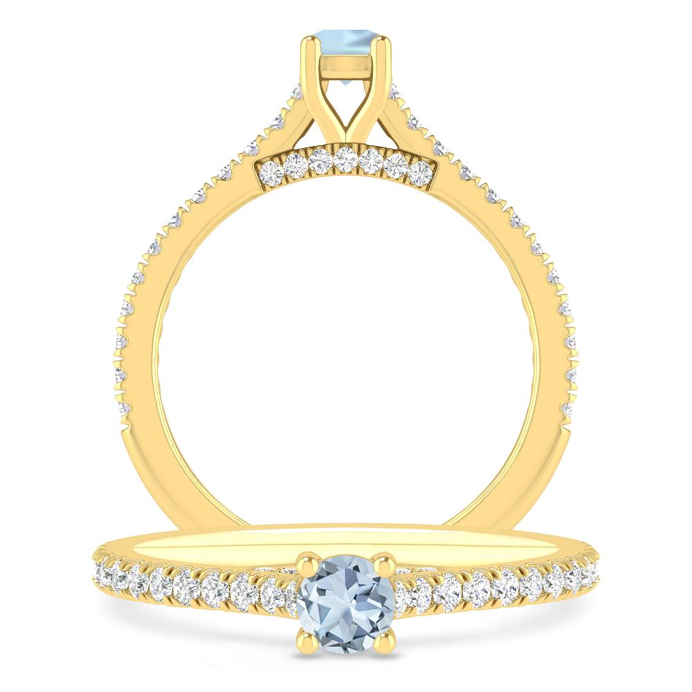 Yellow Gold - Aquamarine