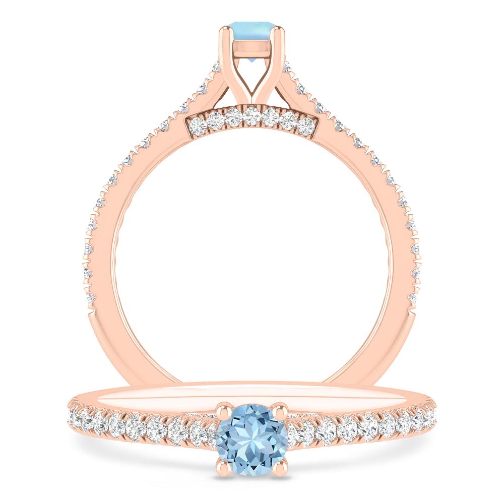 Rose Gold - Aquamarine