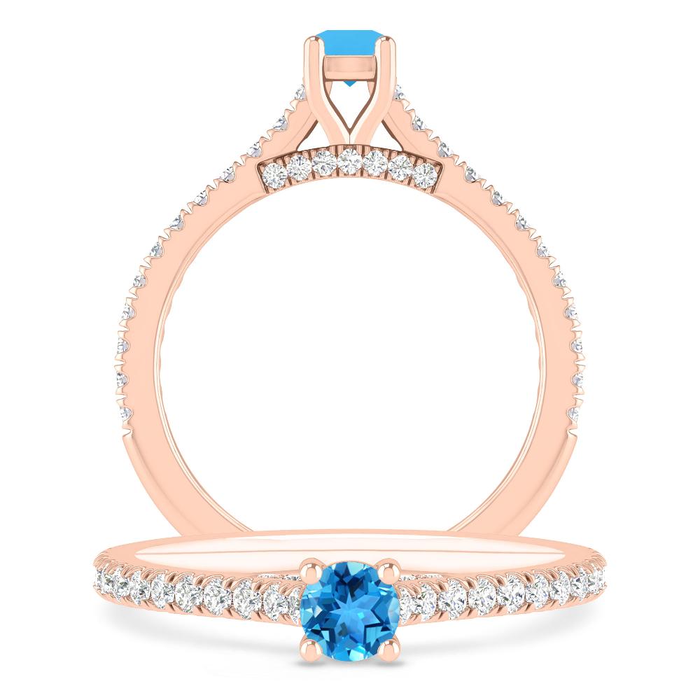 Rose Gold - Blue Topaz