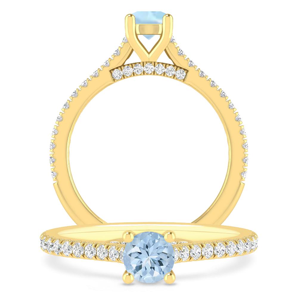 Yellow Gold - Aquamarine