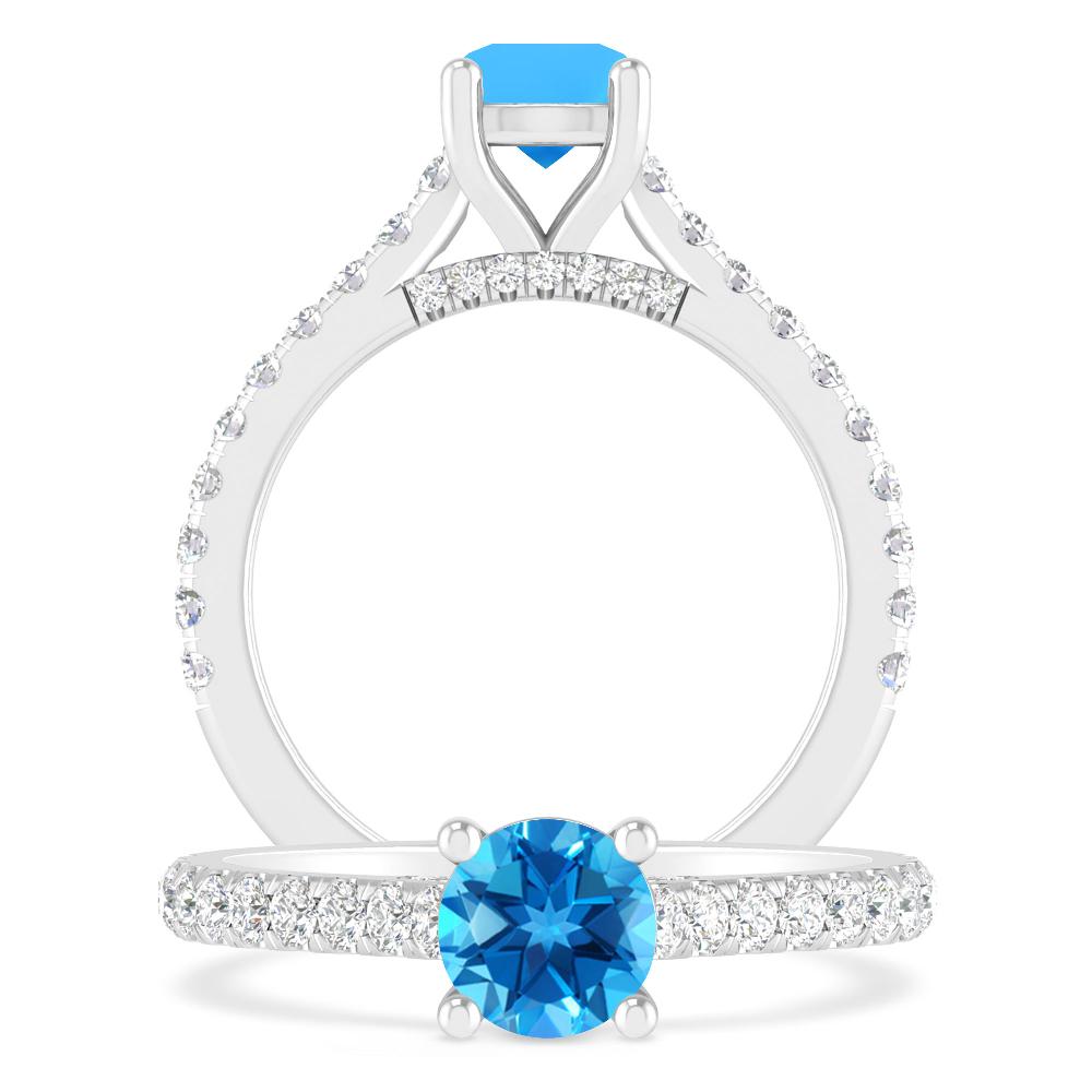 White Gold - Blue Topaz
