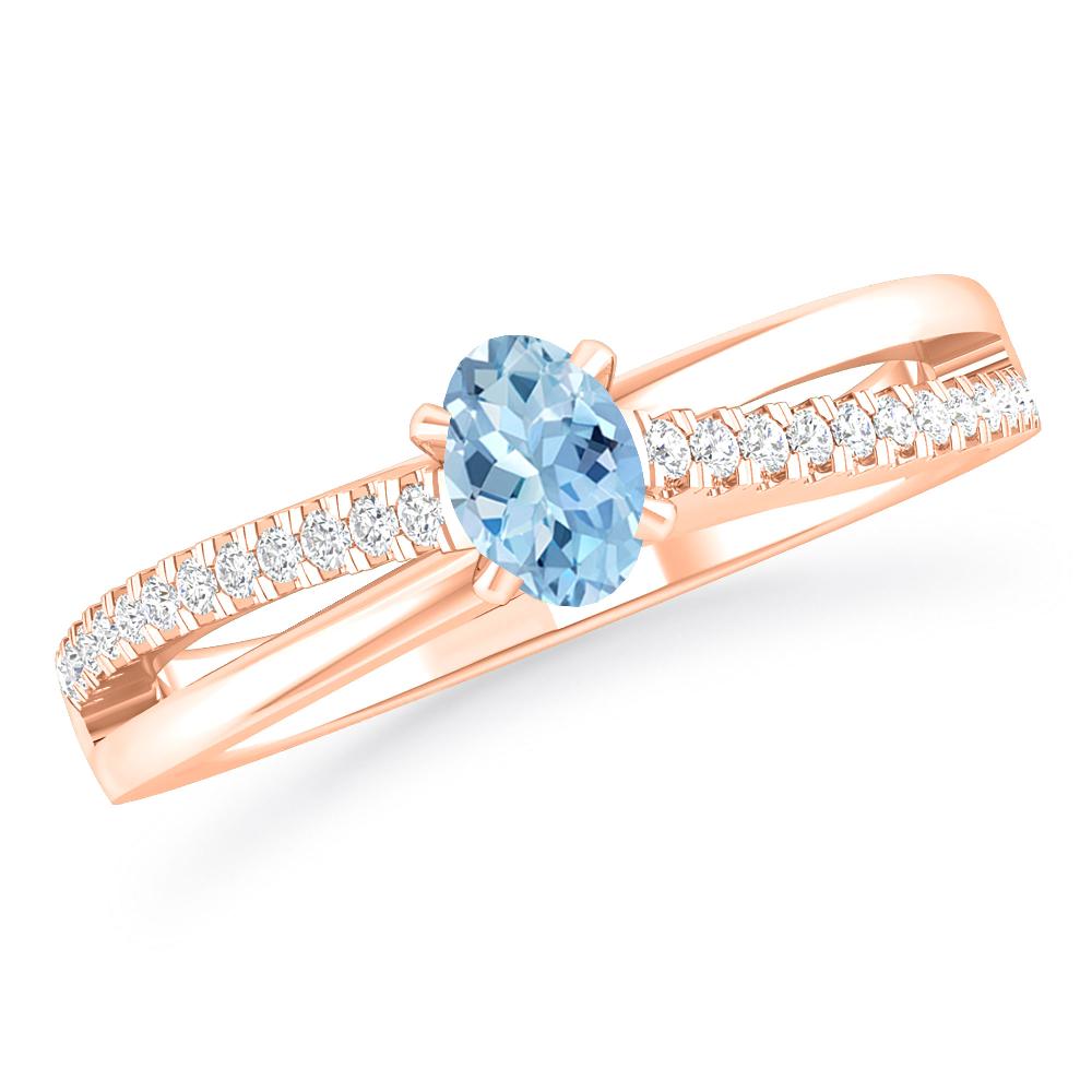 Rose Gold - Aquamarine