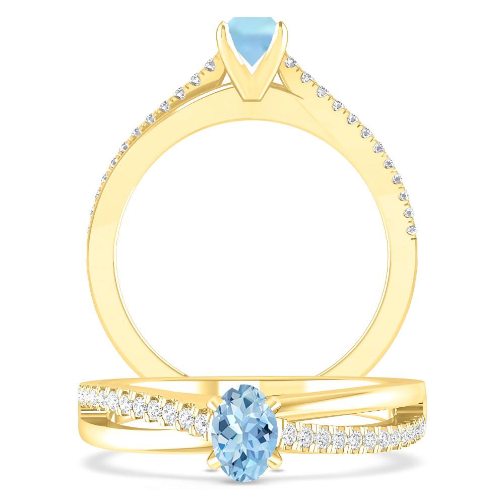 Yellow Gold - Aquamarine