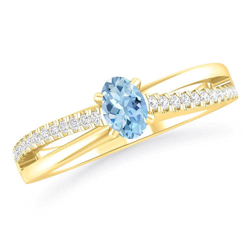 Yellow Gold - Aquamarine