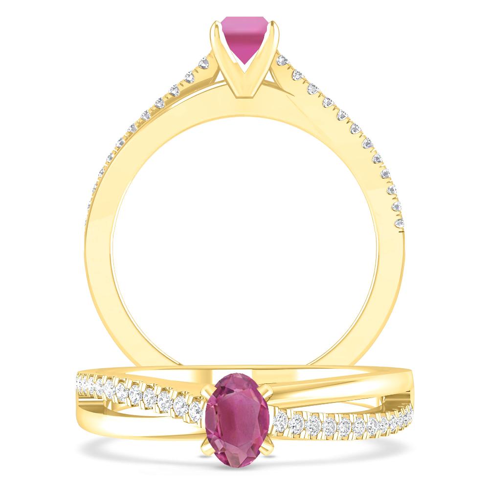 Yellow Gold - Pink Tourmaline