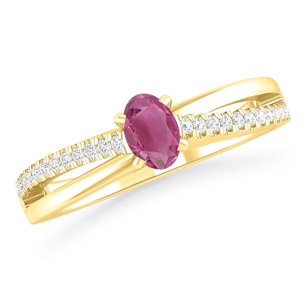 Yellow Gold - Pink Tourmaline