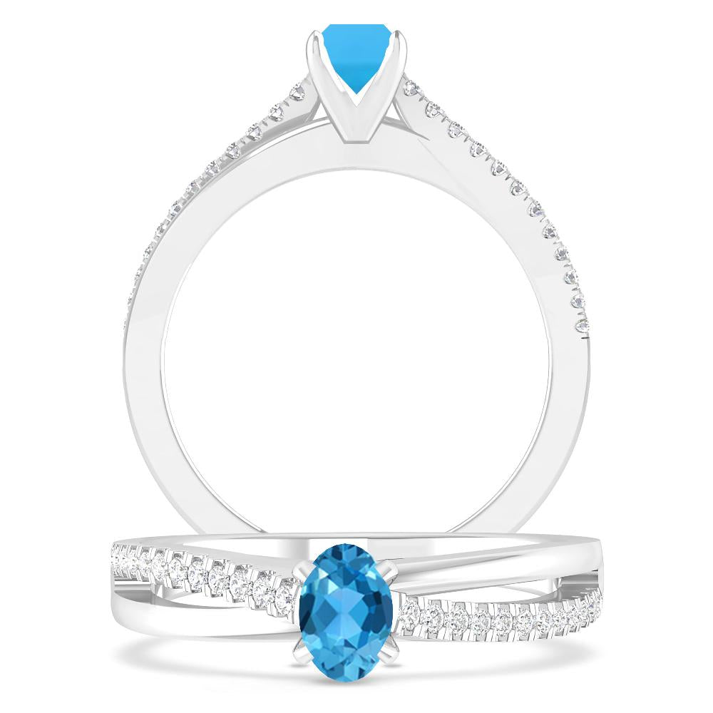 White Gold - Blue Topaz