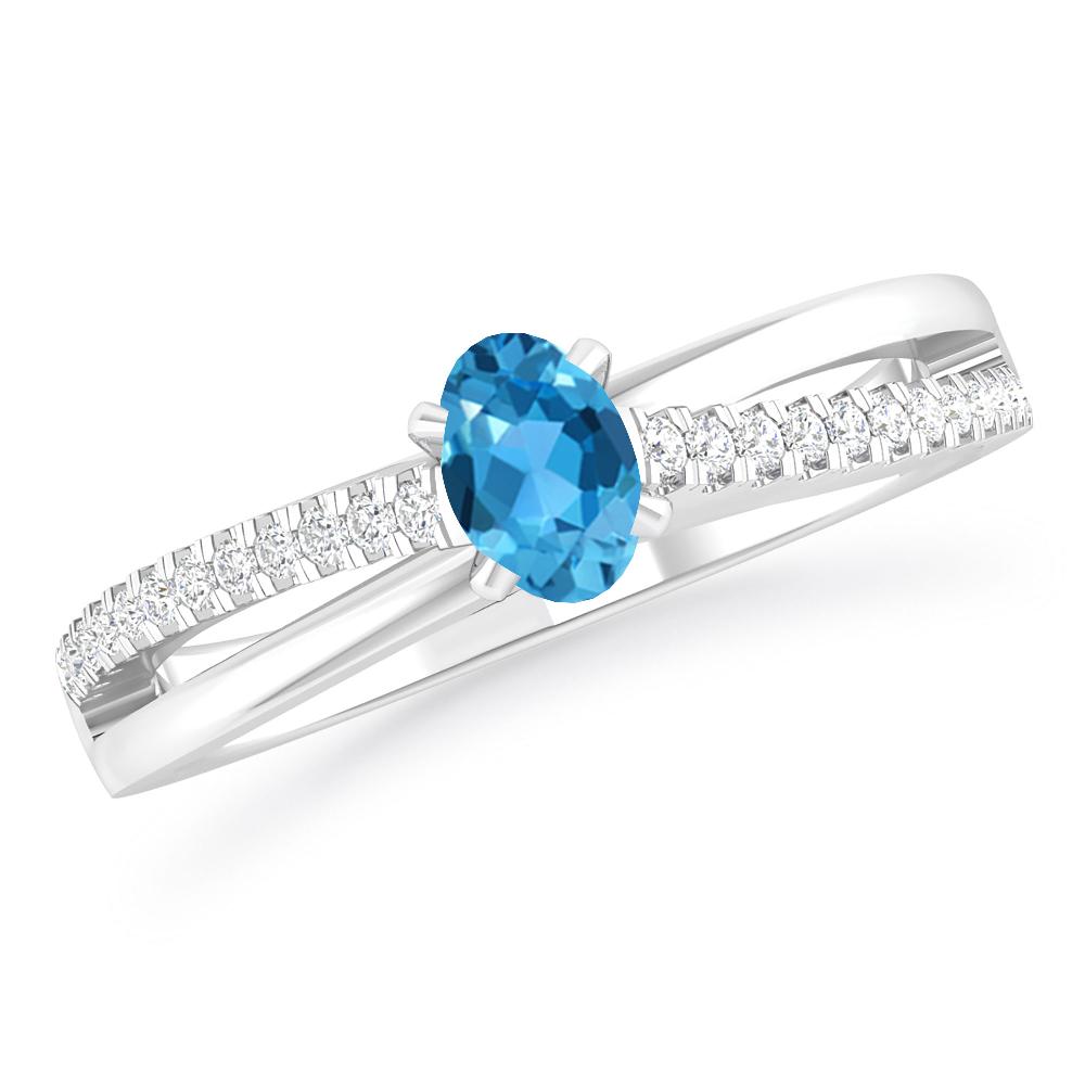 White Gold - Blue Topaz