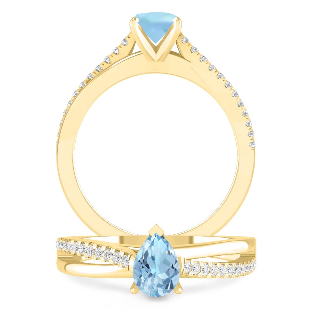 Yellow Gold - Aquamarine