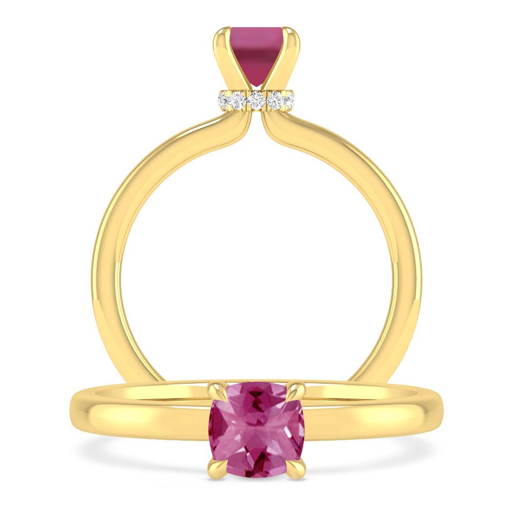 Yellow Gold - Pink Tourmaline