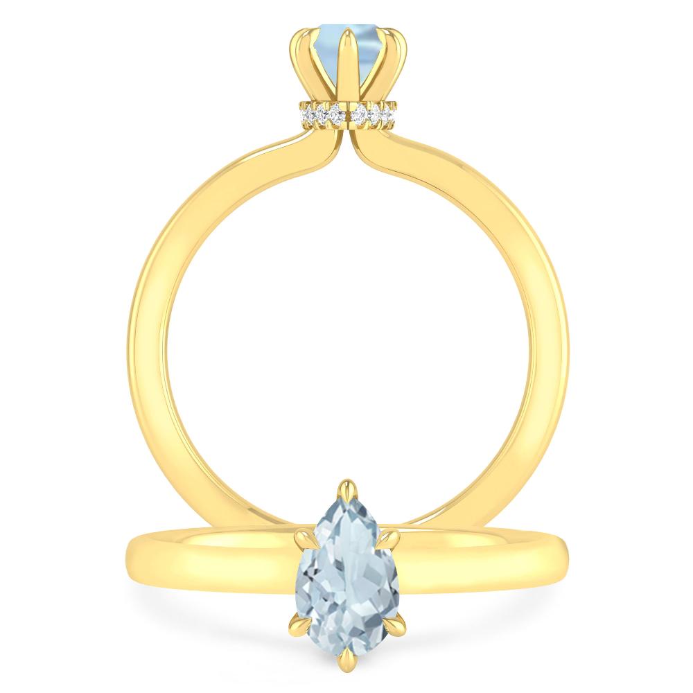 Yellow Gold - Aquamarine